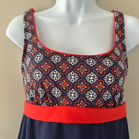 Lands' End Womens Two-Piece Swim-Dress  Swimsuit Sz 6(top) Sz 8(bottoms) Preppy - Picture 5 of 11
